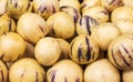 Juicy, fresh fruit pepino melon on a peruvian market.