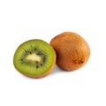 Juicy fresh kiwi fruit isolated on white background. Sliced kiwi Royalty Free Stock Photo
