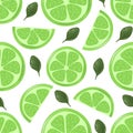 Juicy fresh limes. Fruit Slices. Summer seamless pattern