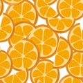 Juicy fresh oranges. Fruit Slices. Summer seamless pattern.