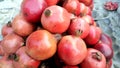 Juicy fresh ripe pomegranates, closeup. Royalty Free Stock Photo