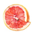 A juicy grapefruit half in watercolor, with a perfect balance of pink and red hues Royalty Free Stock Photo