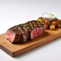 juicy Grill Steak New York Strip medium rare, AI Generative Royalty Free Stock Photo