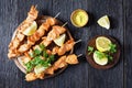 Juicy grilled salmon kebabs with lemon and parsley