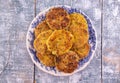 Juicy homemade fried meat and vegetable cutlets with herbs. Turkey, chicken, carrot,  onion, garlic, cubbage, eryngii mushroom, Royalty Free Stock Photo