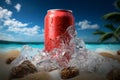 Juicy, ice cold beverage in a can is the ultimate summer thirst quencher Royalty Free Stock Photo