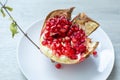 The juicy interior of a pomegranate fruit. Royalty Free Stock Photo