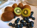 Juicy kiwi and blueberris