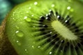 Juicy kiwi delight, close-up of refreshing kiwi fruit slice