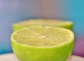 Juicy lime half closeup