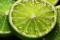 Juicy Lime slice closeup. Generate Ai