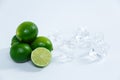 Juicy limes on a white background Royalty Free Stock Photo