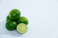 Juicy limes on a white background Royalty Free Stock Photo