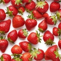 Juicy and luscious ripe strawberries, high quality image isolated on a clean white background
