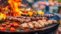 Sizzling Symphony: A Culinary Ballet on the Grill Royalty Free Stock Photo