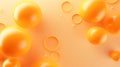 Juicy Orange Background with Soft Waves and Spheres AI Generated Royalty Free Stock Photo