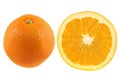 Juicy Orange fruit and cross section
