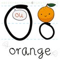 Juicy Orange ready for Grammar Learning, Vector Illustration