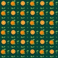 Juicy Orange Unique Seamless Pattern.