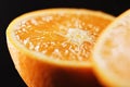 Juicy oranges half cut and sliced, healthy food and fruit