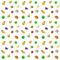 Juicy pattern with fruits on a white background