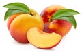 Juicy peach isolated on the white background Royalty Free Stock Photo