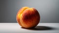 Juicy peach, ripe and fresh, symbol of healthy eating generated by AI