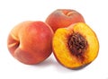 Juicy peaches isolated on white Royalty Free Stock Photo