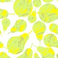 Juicy pears. Seamless background for fabrics