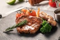 Sizzling Succulent Steak: A Mouthwatering Delight on a Plate Royalty Free Stock Photo