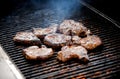 Juicy pork chops on a grill Royalty Free Stock Photo