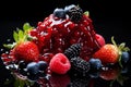 Juicy Pudding berries. Generate Ai Royalty Free Stock Photo