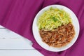 Juicy pulled meat with fresh salad Royalty Free Stock Photo