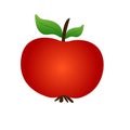 Juicy red apple. Vector illustration icon isolated on white background. Royalty Free Stock Photo