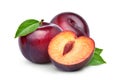 Juicy red Plum fruits Royalty Free Stock Photo
