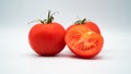 Juicy red ripe tomatoes isolated on white background Royalty Free Stock Photo