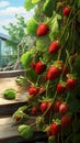 Juicy ripe beautiful red strawberries hang on a 1690446610292 7