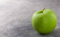 Juicy ripe green Apple with water drops Royalty Free Stock Photo