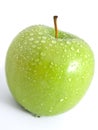 Juicy ripe green apple on a white background Royalty Free Stock Photo