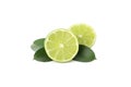 Juicy ripe limes isolated on background Royalty Free Stock Photo