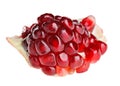Juicy ripe open pomegranate piece Royalty Free Stock Photo