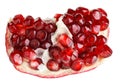 Juicy ripe open pomegranate piece Royalty Free Stock Photo
