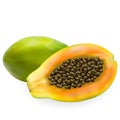 Juicy ripe papaya and half papaya