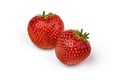 Juicy ripe red strawberry, isolated on white background. Close-up Royalty Free Stock Photo