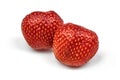 Juicy ripe red strawberry, isolated on white background. Close-up Royalty Free Stock Photo