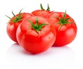 Juicy ripe red tomatoes isolated on white background Royalty Free Stock Photo