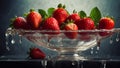 Juicy ripe strawberry on a dark background gourmet Royalty Free Stock Photo