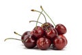 Juicy ripe sweet cherry folded in a heap with cuttings sticking up Royalty Free Stock Photo