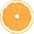 Juicy slice of orange isolated on a white background with clipping path.