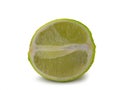 Juicy slice of ripe green limes on white background Royalty Free Stock Photo